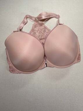 Adore Me Bra 40G Dusty Pink Lace Racerback Front Close Molded Cup Underwire